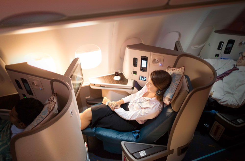 A sweeping view of the SriLankan Business class seats